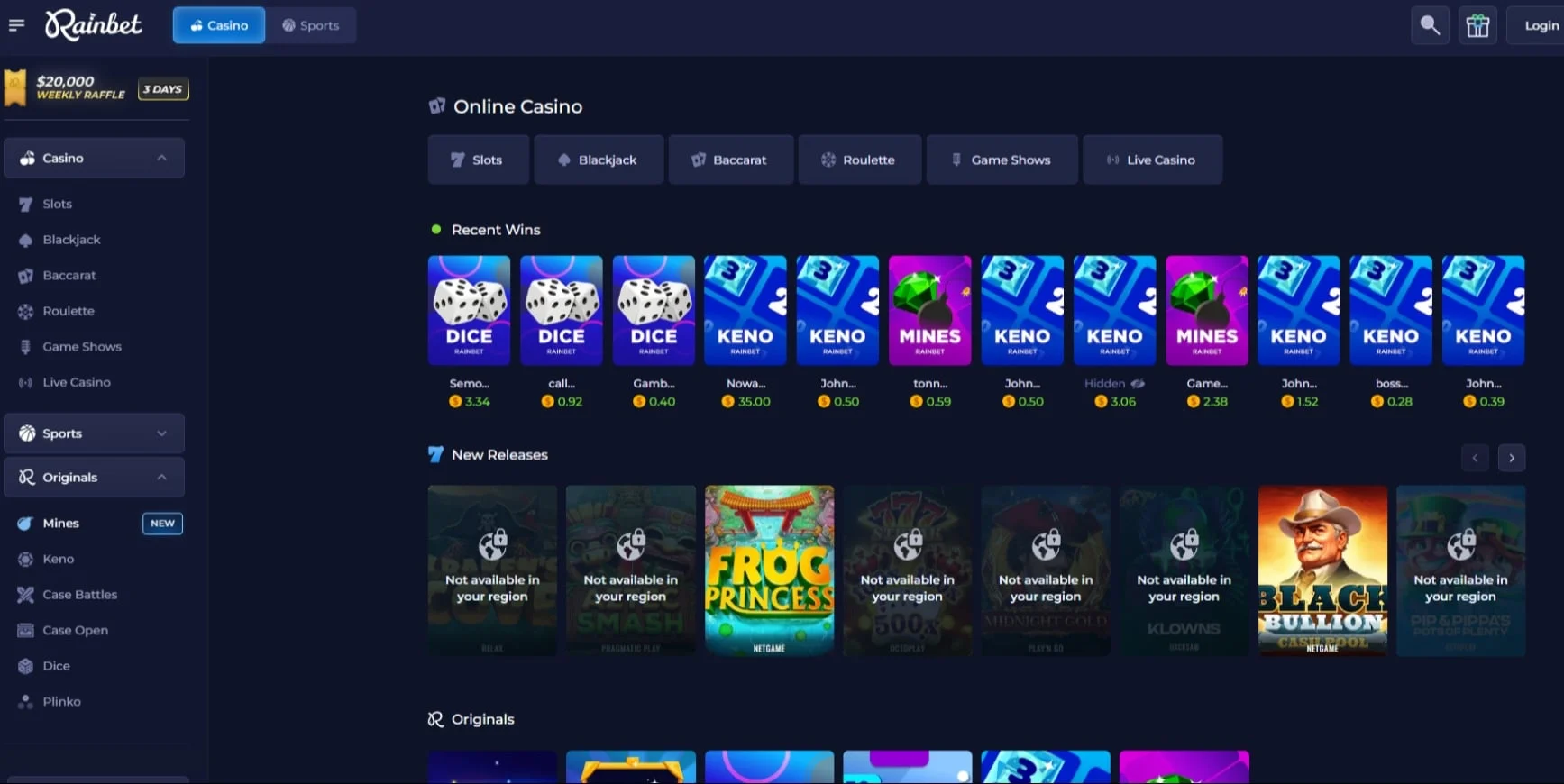 Schermata slot Rainbet